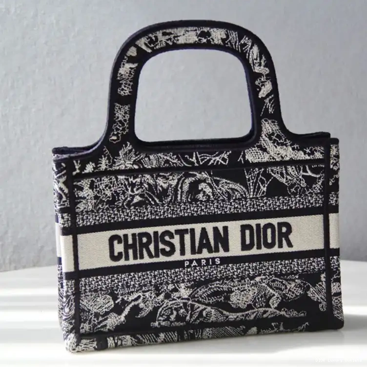 Book De Mini Jouy Motif Blue Canvas Dior Tote Toile Navy 0425 Luxury